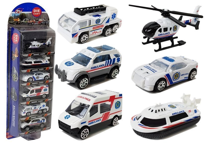 Ambulance Vehicle Set 1:64 6 Pieces