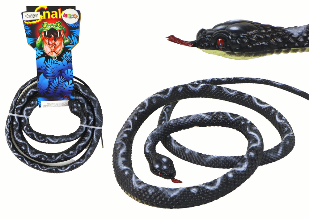 Artificial Rubber Coral Snake Black PVC