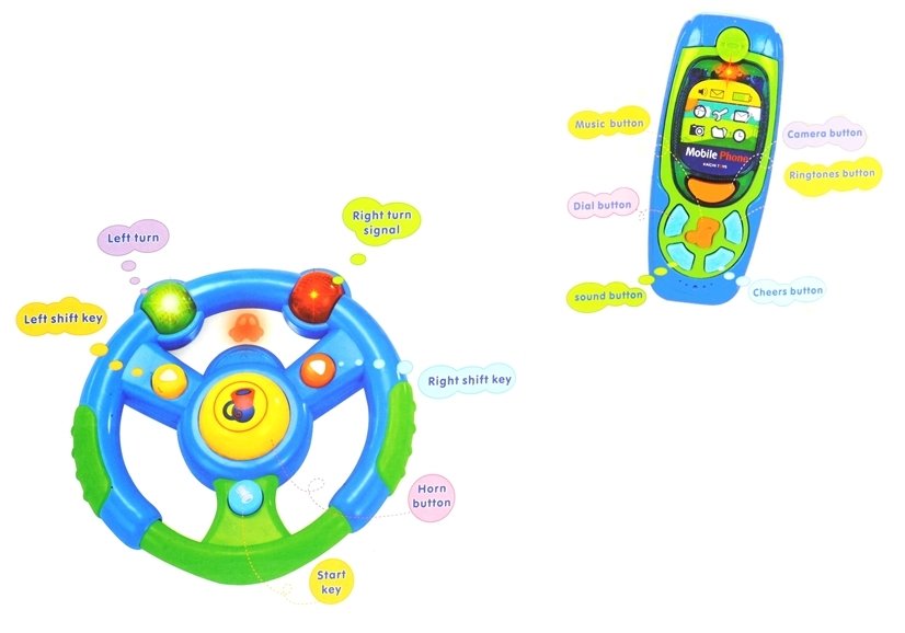 Baby Car Set Keys Steering Wheel Mobile Phone