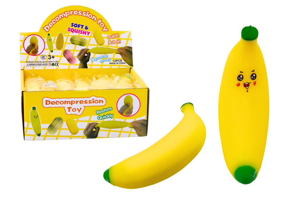 Banana Squishy Stretchy Rubber Yellow