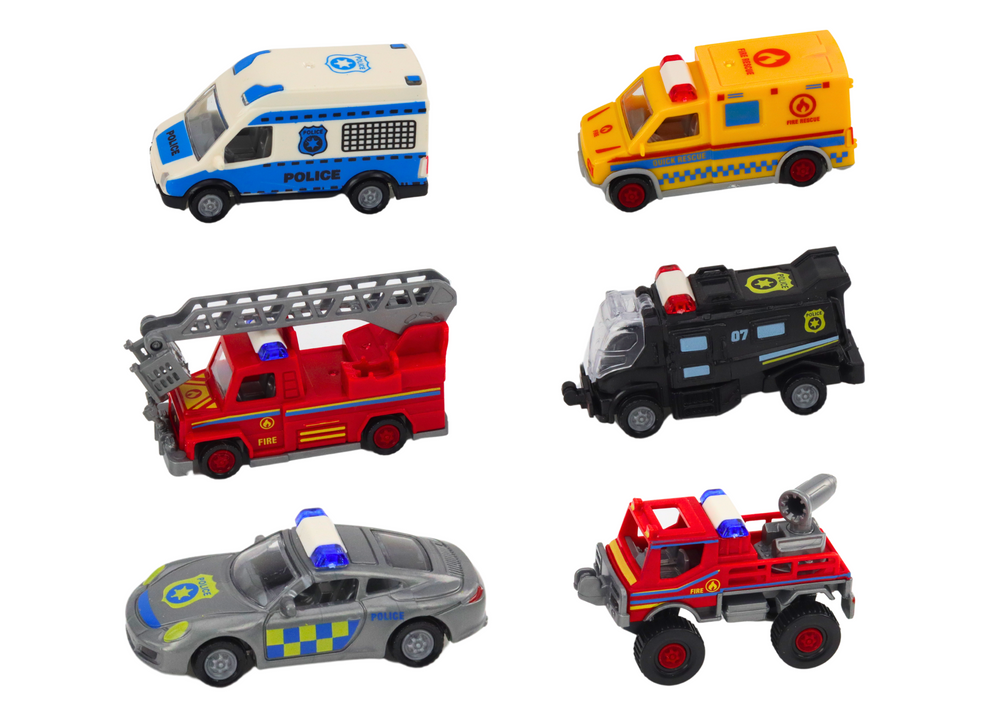 Base Fire Department Police Command Center Vehicles 6 pcs