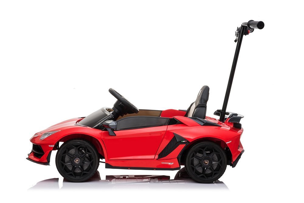 Bērnu elektroauto ar rokturi vecākiem Lamborghini Aventador SX2018 Red