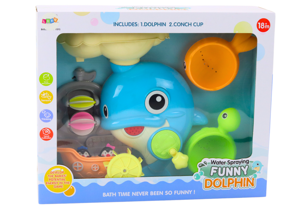 Blue Dolphin Water Toy Bath Set