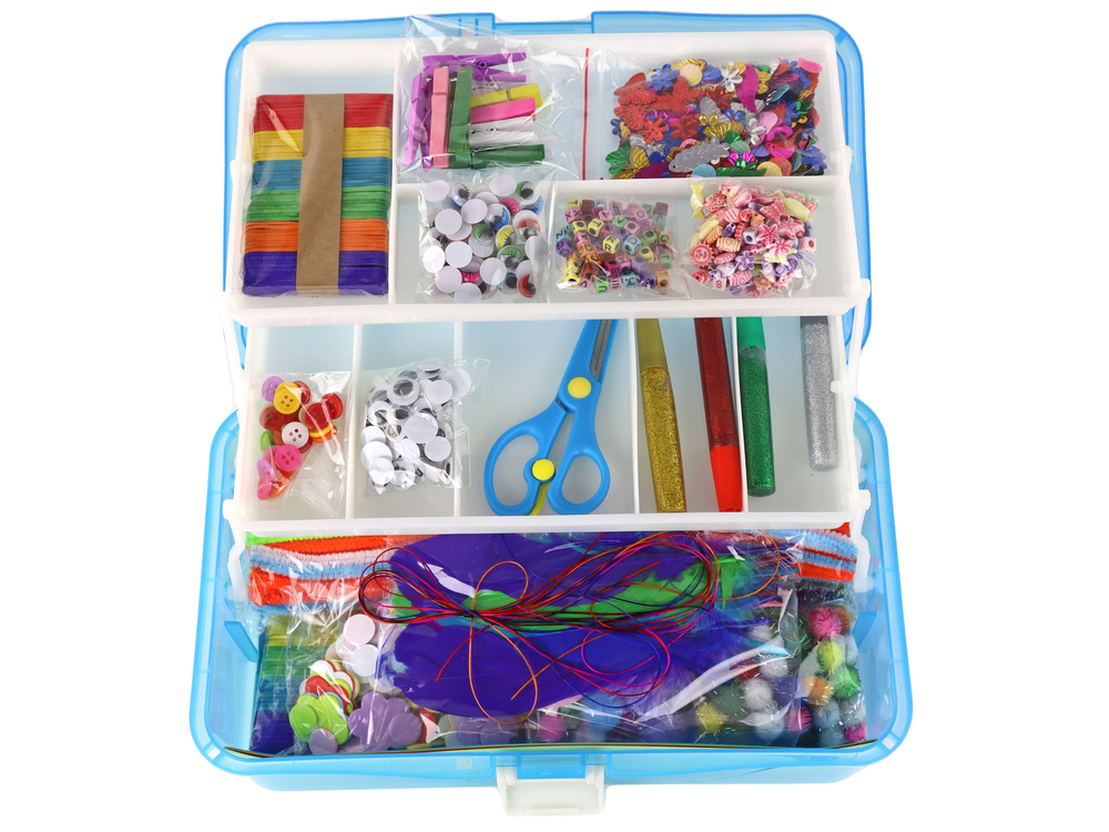 Blue Expandable Suitcase Set Artistic Creative Plastic DIY