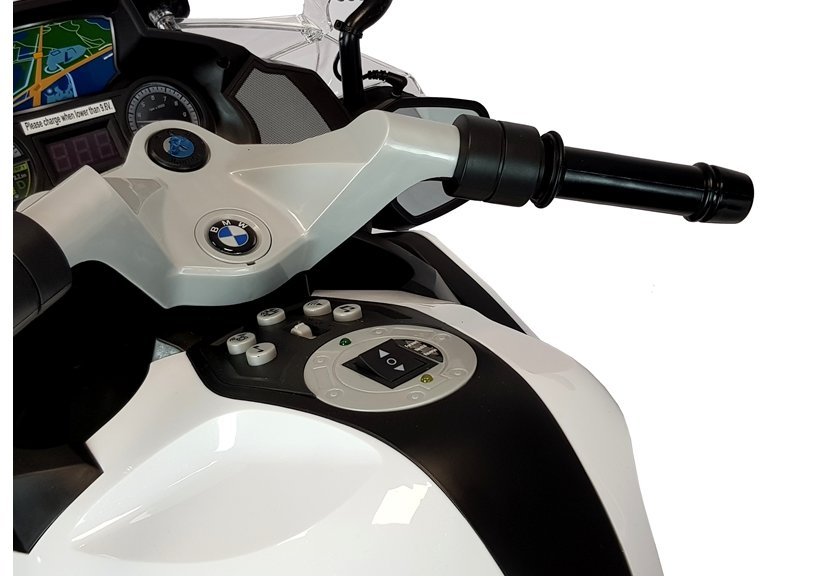 Bērnu elektriskais motocikls BMW Police Motorcycle White