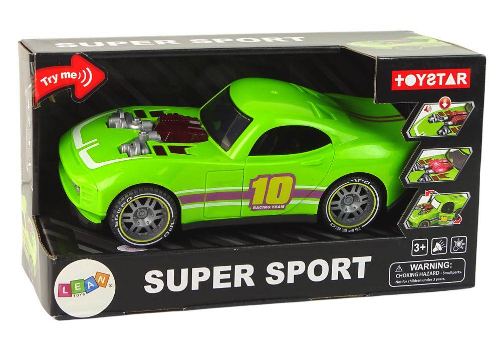 Car 1:14 Car Green Sports Sound Lights Vehicle