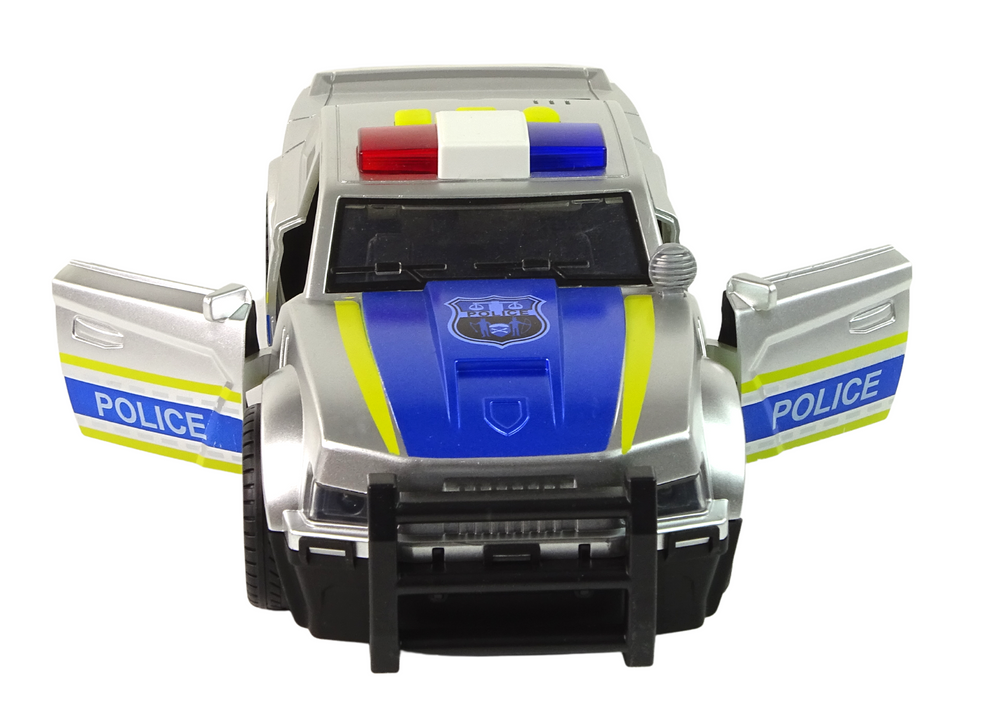 Car Police 1:14 Lights Sounds Silver