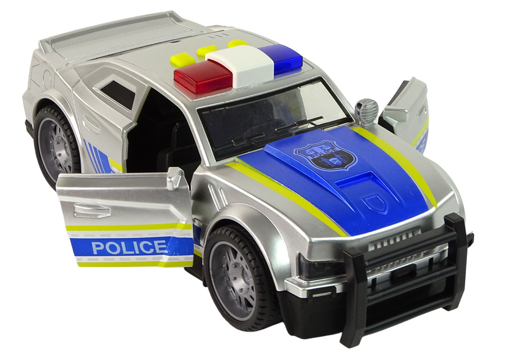 Car Police 1:14 Lights Sounds Silver