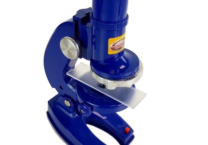 Children's microscope, educational scientist, blue 100x 200x 450x