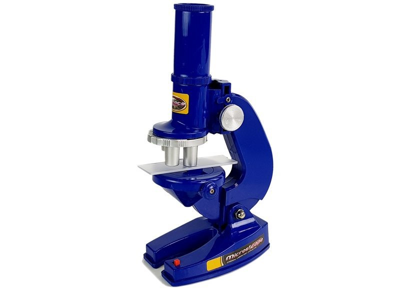 Children's microscope, educational scientist, blue 100x 200x 450x