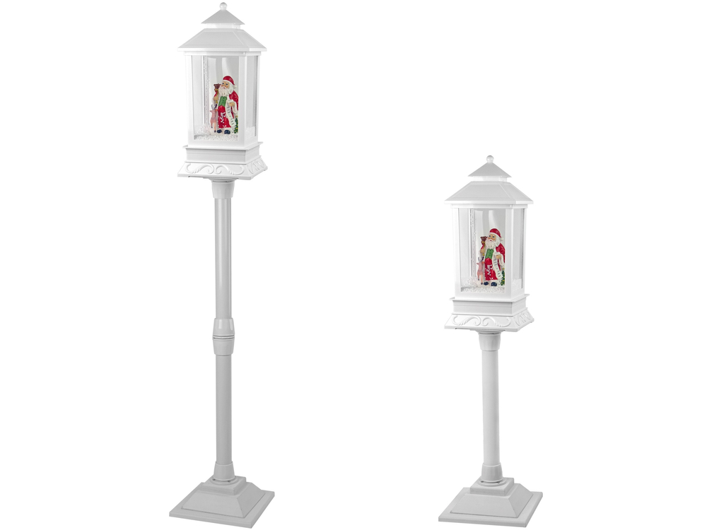 Christmas Decoration Lantern with Santa White Carols Lights