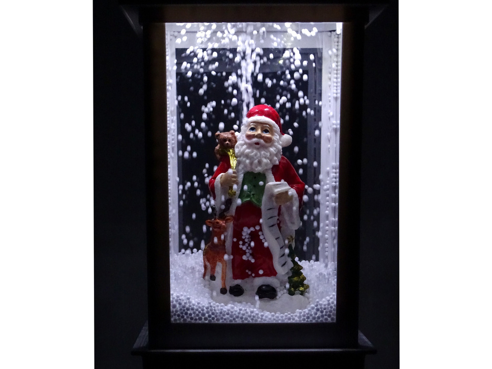 Christmas Decoration Lantern with Santa White Carols Lights