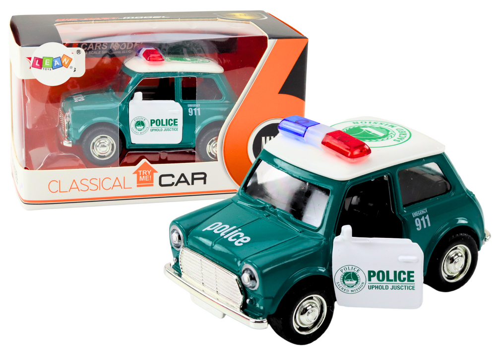 Classic Police Car 1:38 Drive Lights Sounds Green