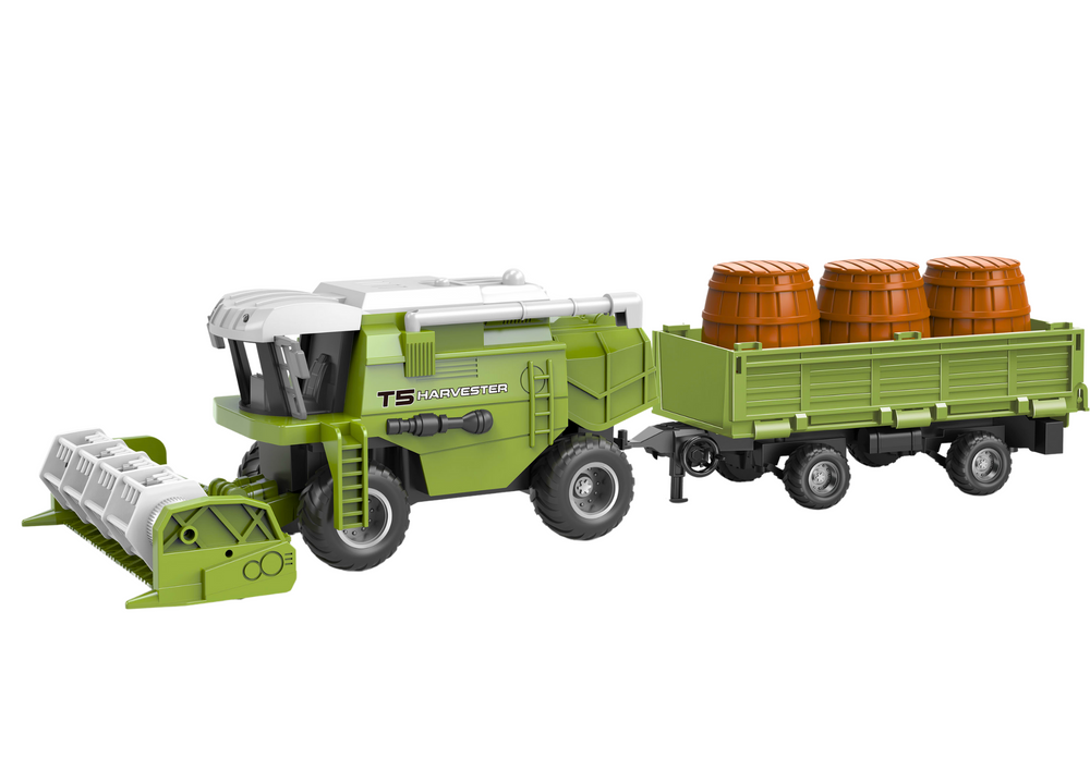 Combine Harvester Agricultural Machine Grain RC Remote Controlled Trailer Green