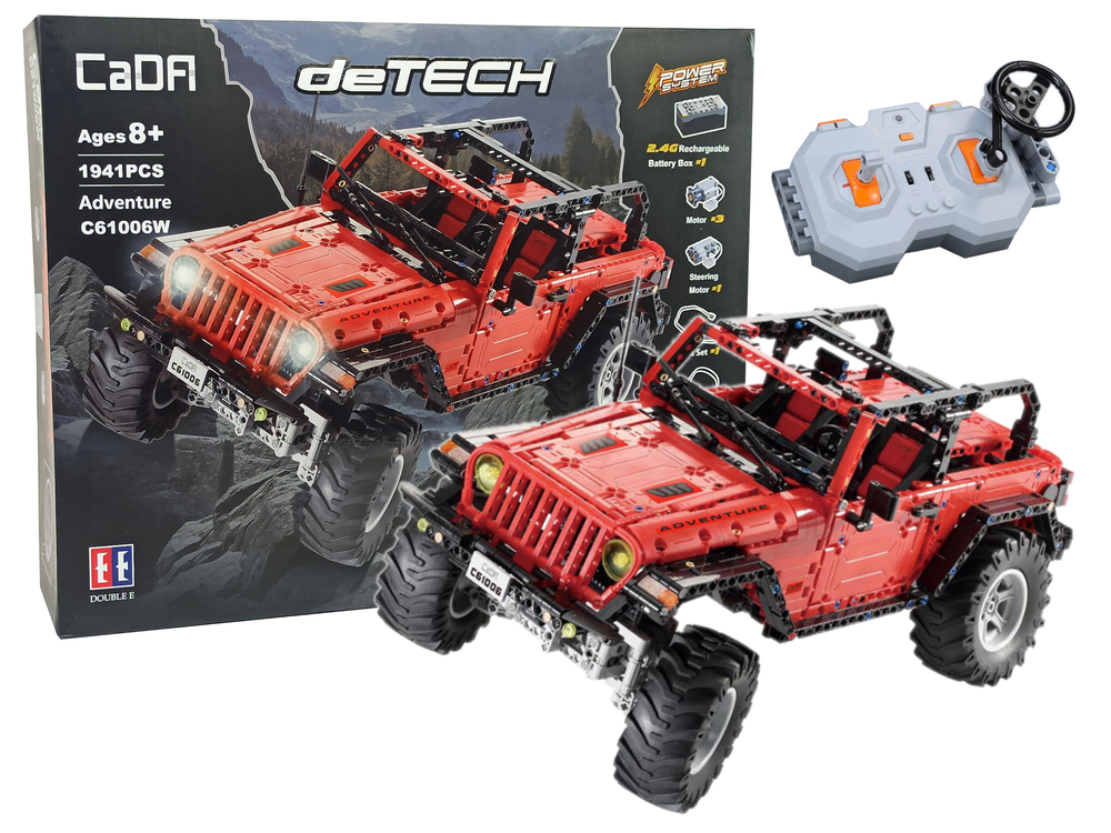 Construction Blocks Auto Off-Road Remote Controlled Red 1941 Elements