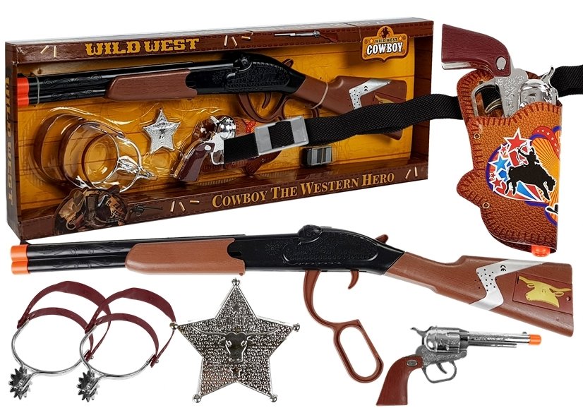 Cowboy Set Lever Action Rifle Colt Revolver Sheriff Badge