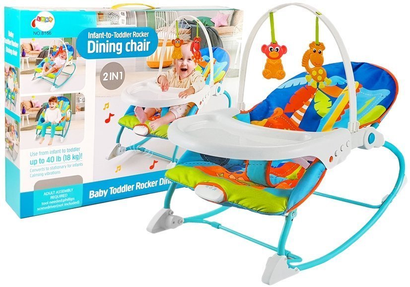 Cradle Rocker Chair 2 in 1 Feeding Chair Blue