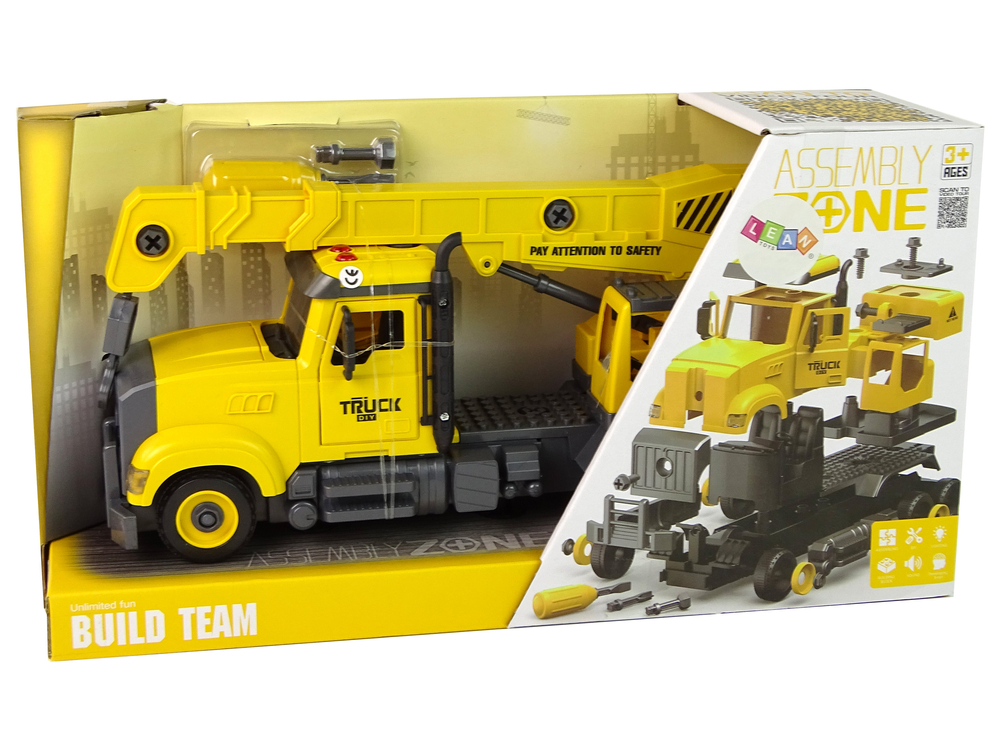 Crane Truck for Unscrewing and Twisting Yellow