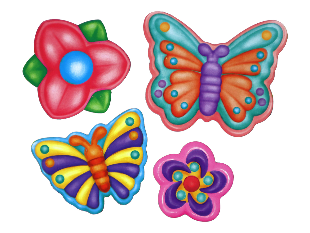 Creative DIY Fridge Magnets Set with Butterflies and Flowers