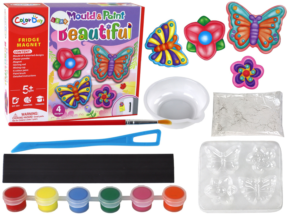 Creative DIY Fridge Magnets Set with Butterflies and Flowers