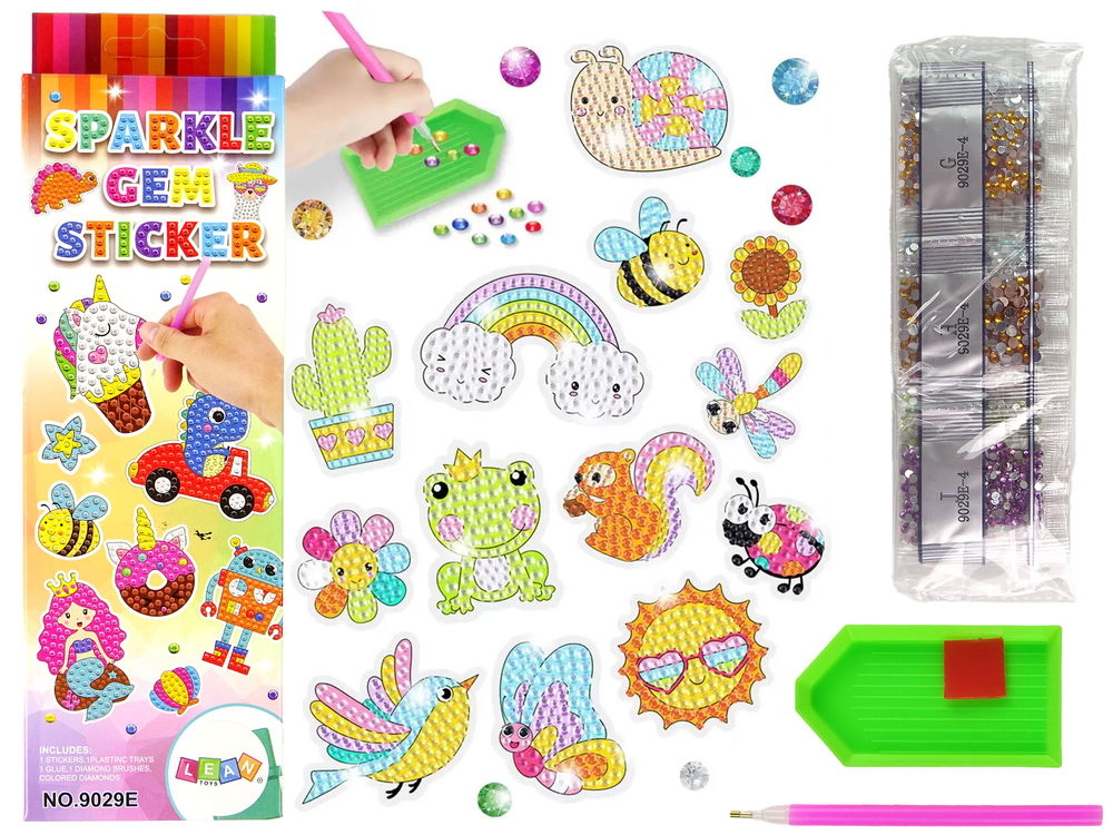 Diamond Embroidery Sticker Set Animals Garden Rainbow Mosaic