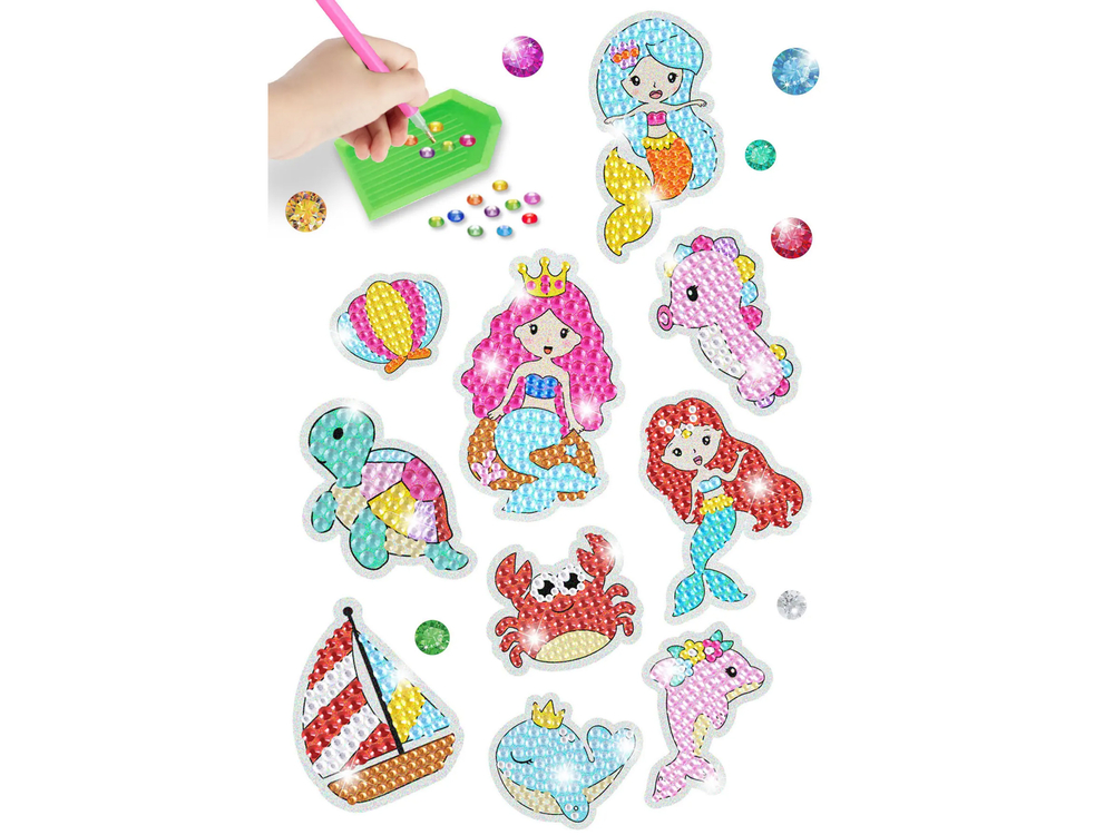 Diamond Embroidery Sticker Set Sea World Animals Mosaic