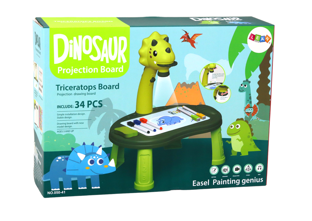 Dinosaur Drawing Projector Game Table 2in1 Chinese Snakes Green