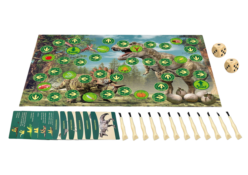 Dinosaur Eggs Set Figures Excavation Board Game 12 Pcs