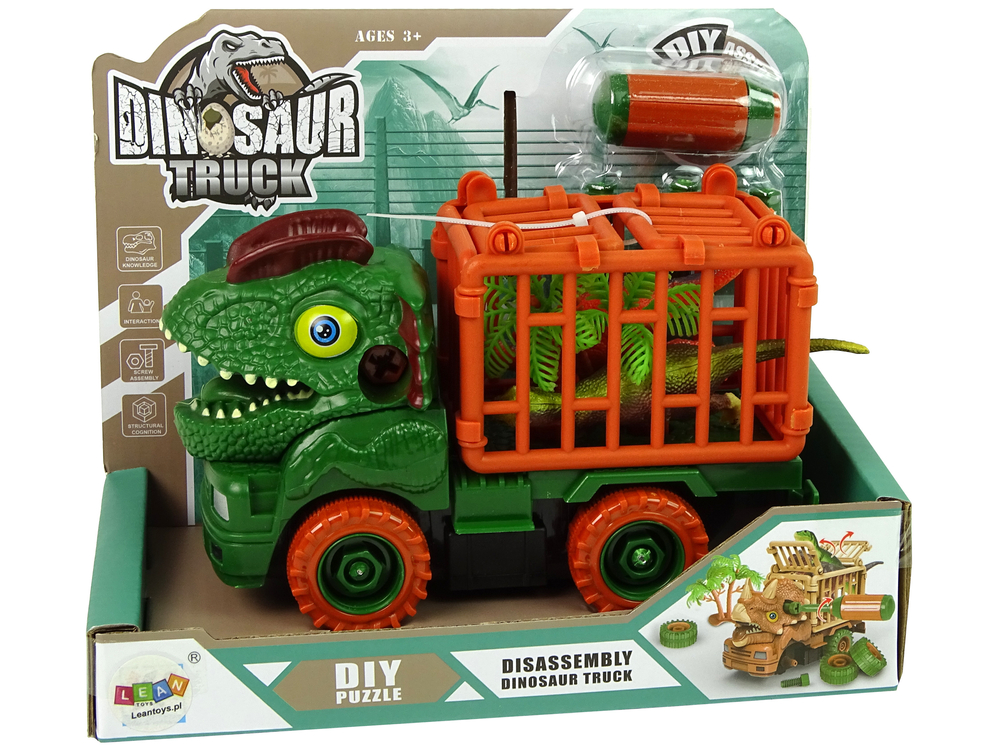 Dinosaur Truck Transporter for Disassembly Green Accessories