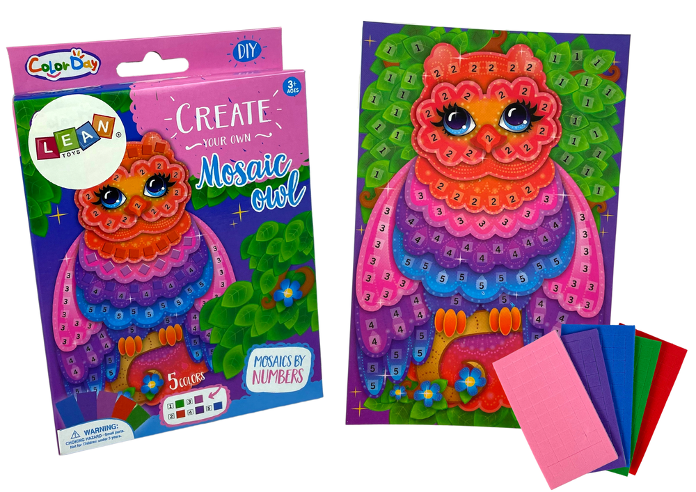 DIY Coloured Mosaic Peeling Owl Set