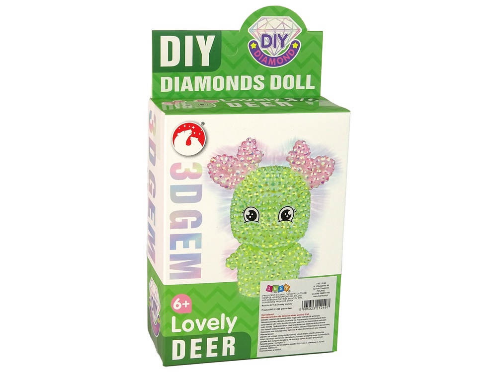 DIY Diamond Creative Kit  Green Reindeer Crystals Sequins 3D Keyring