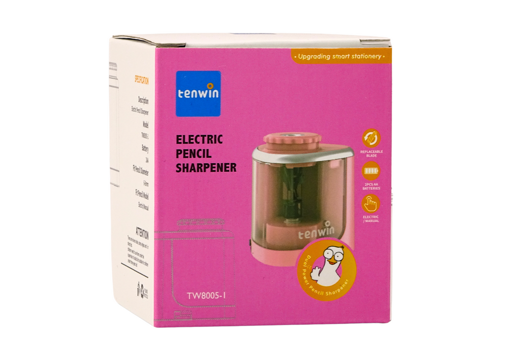 Electric Pink Sharpener for Crayons and Pencils 6-8 mm