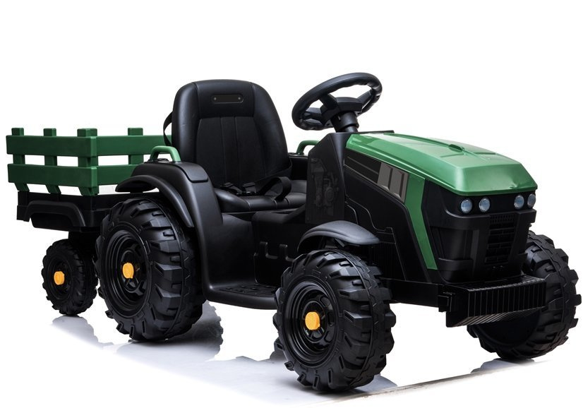 Electric Ride On Tractor with a trailer BDM0925 Military Green