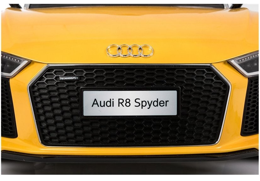 Elektriskā sporta automašīna bērniem Audi R8 Spyder Yellow