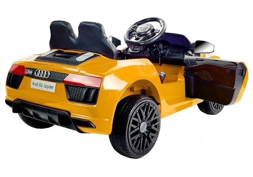 Elektriskā sporta automašīna bērniem Audi R8 Spyder Yellow