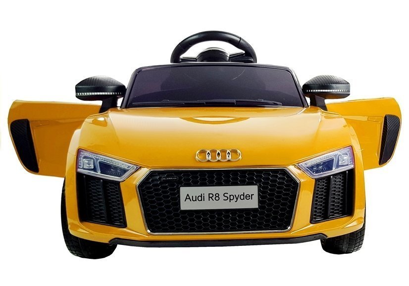 Elektriskā sporta automašīna bērniem Audi R8 Spyder Yellow