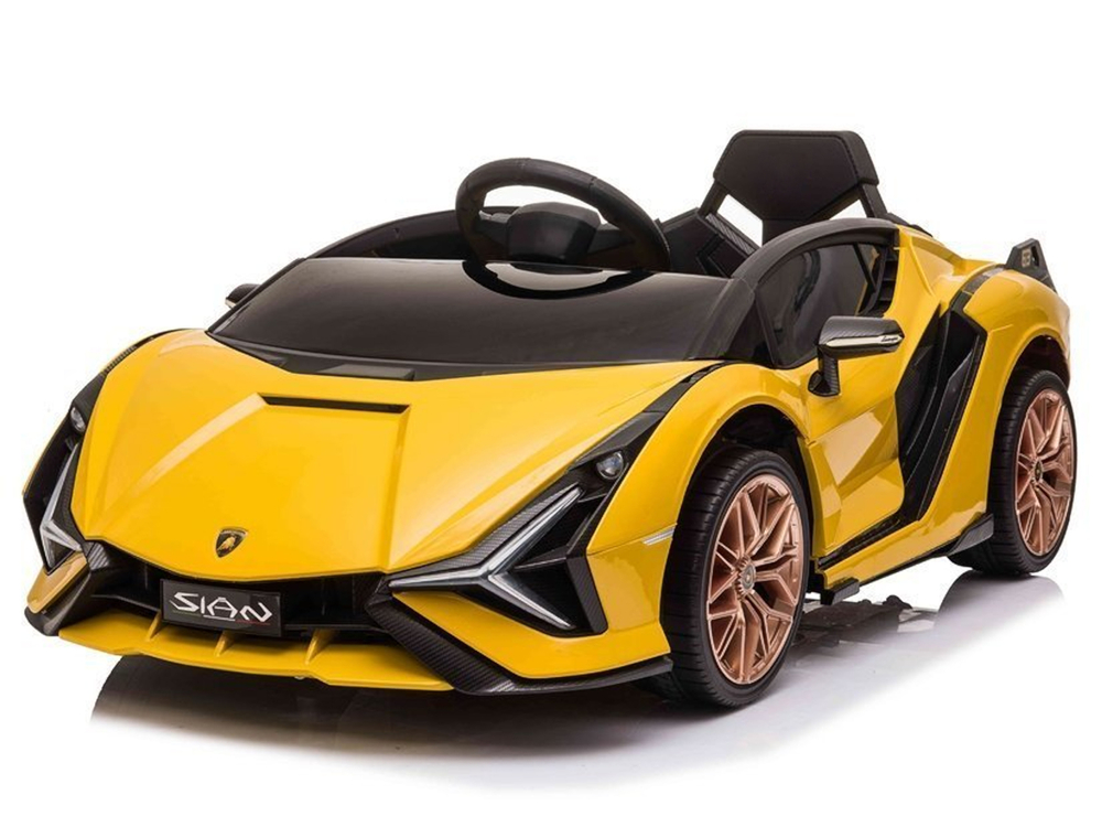 Elektriskā sporta automašīna bērniem Lamborghini Sian Yellow