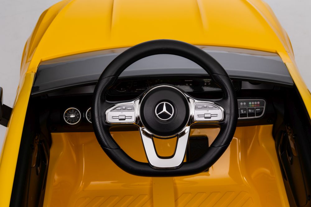 Elektriskā sporta automašīna bērniem Mercedes CLA 45s AMG Yellow