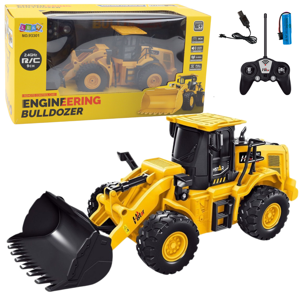 Excavator Bulldozer Remote Control RC 27MHz 6CH Yellow