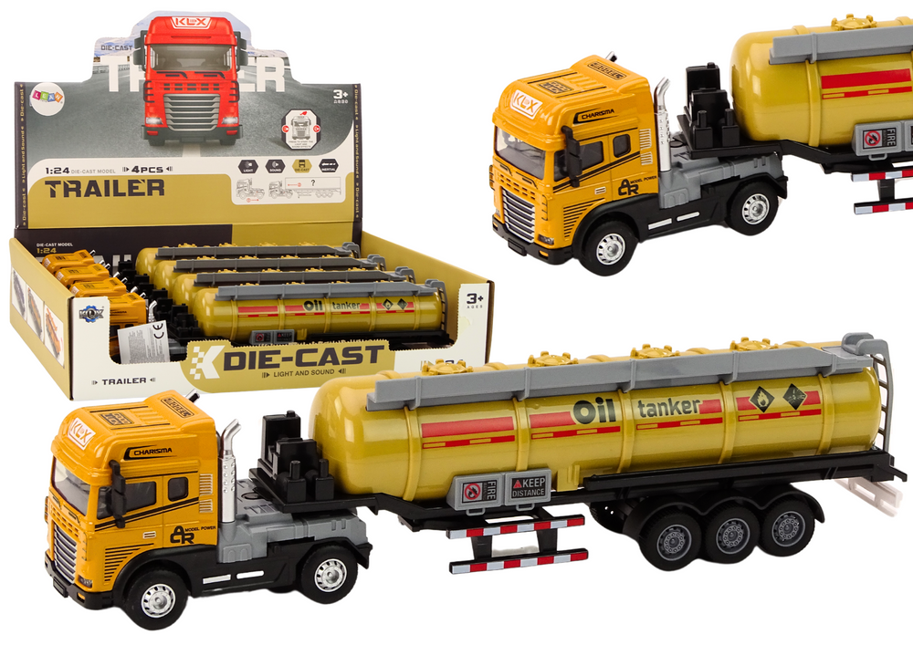 Fuel Tank Truck TIR 1:24 Trailer Sounds Lights Yellow