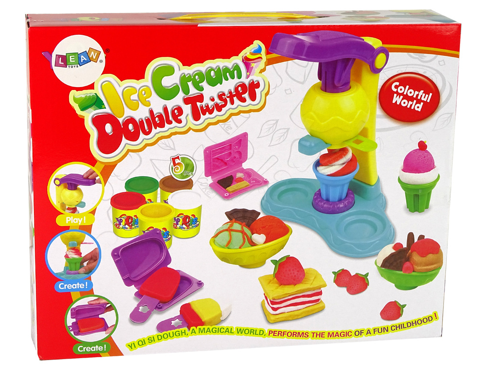 Ice Cream Double Twister Color Clay Play Dough Kit