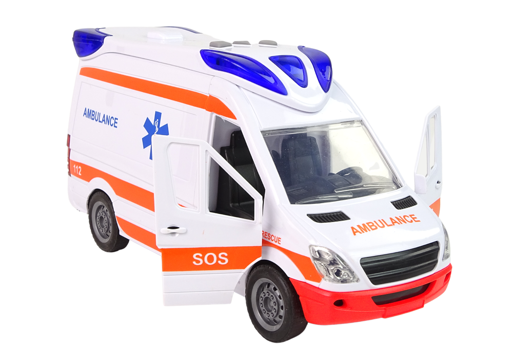 Interactive Ambulance + Stretcher  Light and sound effects !  Opening doors