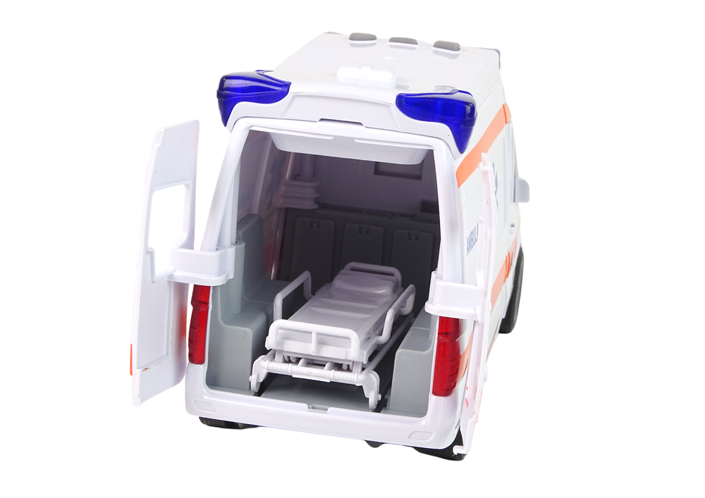 Interactive Ambulance + Stretcher  Light and sound effects !  Opening doors