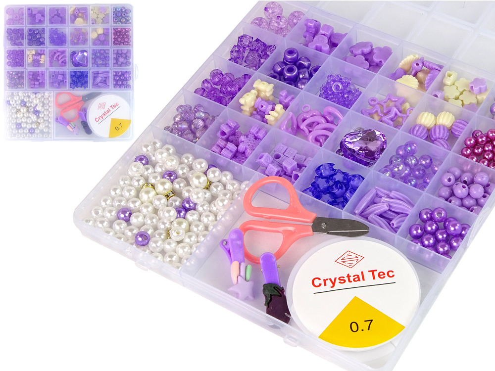 Jewellery Making Bead Set Purple Clips