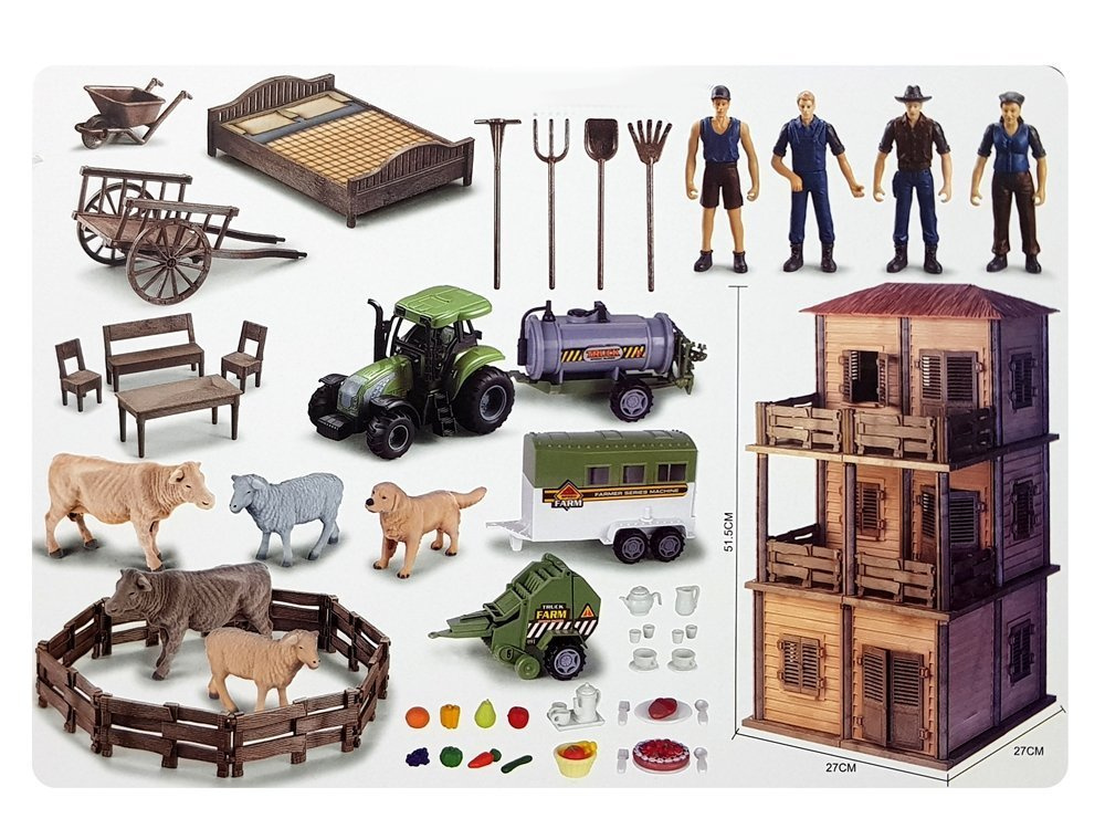 Large Assemble Farm Tractor Animal Farm DIY Set