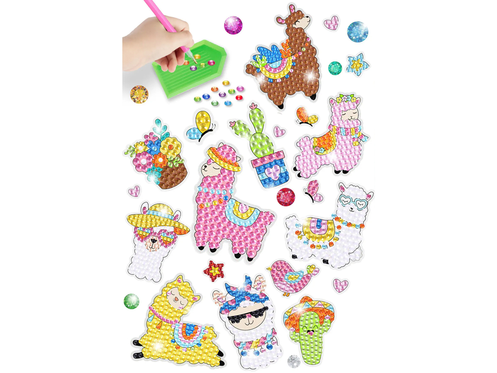 Llamas Animals Mosaic Diamond Embroidery Sticker Set