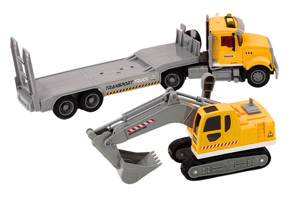 Lora Truck Crawler Excavator Lights Sounds Drive Yellow