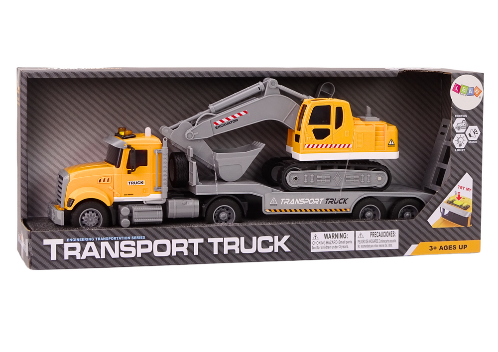 Lora Truck Crawler Excavator Lights Sounds Drive Yellow