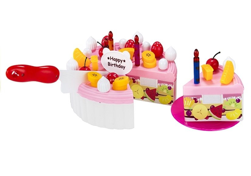 Luxury Fruit Cake Realistic Safe Cutting Sweets Birthday Velcro