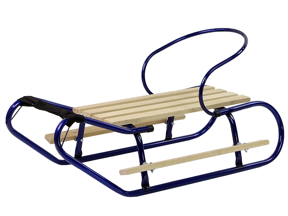 Metal Sled with Backrest Strap Blue